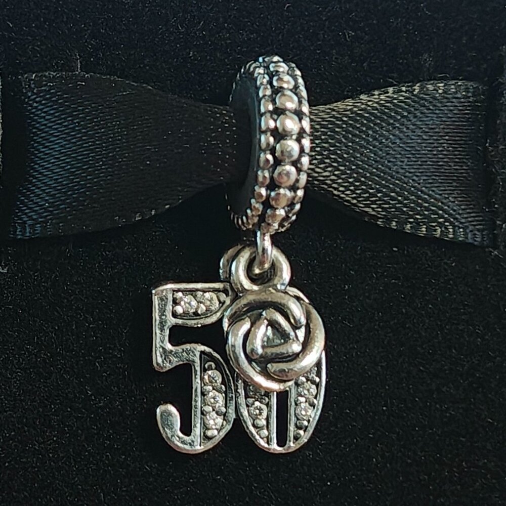 Authentic Pandora 50 Years of Love Dangle Charm 797264CZ